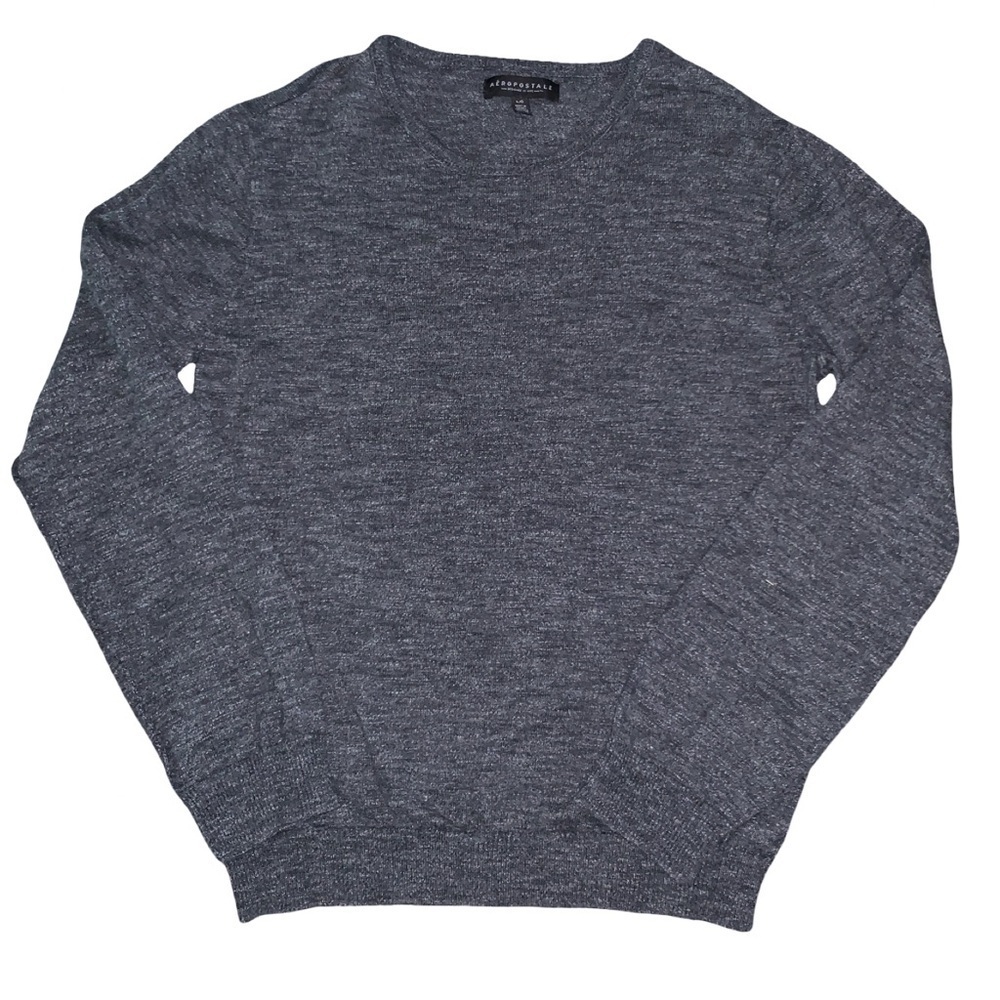 Aeropostale Men’s Size Large Heather Gray Sweater with Inside Out Detailing